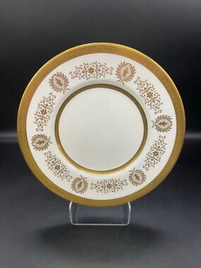 Coalport Lady Anne Salad Plate with Gold Encrusted Bands & Scrolls Bone China